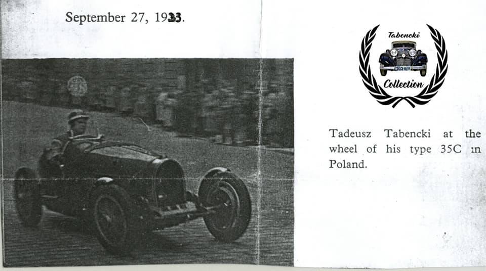 Tadeusz Tabencki  za kierownicą Bugatti 35C