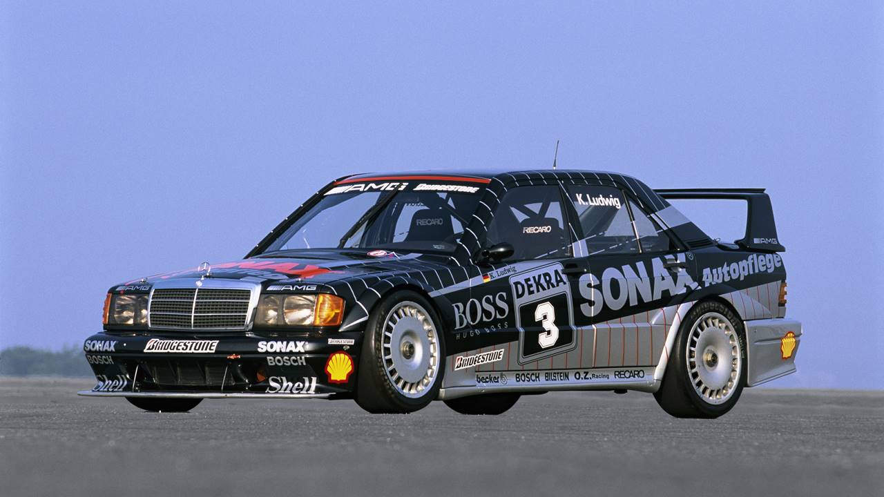 Wyścigowy Mercedes-Benz 190 E 2.5-16 Evolution II serii 201. Tym samochodem Klaus Ludwig wygrał Mistrzostwa kierowców DTM w sezonie 1992.